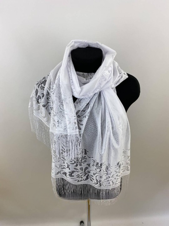 Шарф женский Белый (ШарфПоли2)