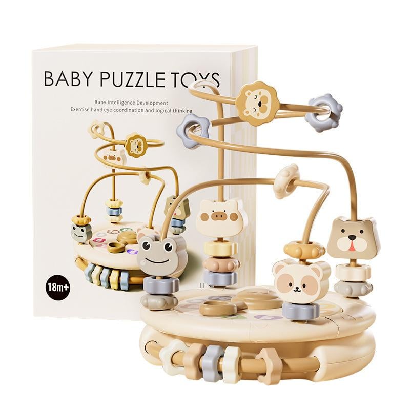 Игрушка для детей Baby Puzzle Toys лабиринт с подвижными элементами Бежевый (73690)