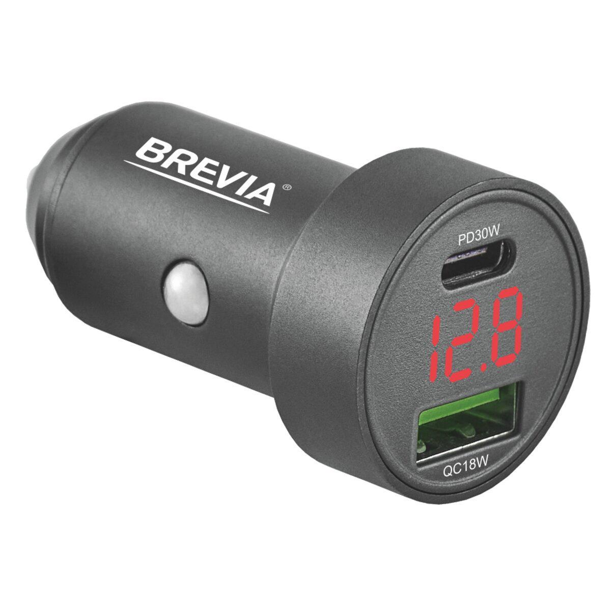 Зарядное устройство для Brevia ePower DualMetal Display 48W 1xUSB-C+1xUSB-A Черный металлик - фото 1 Зарядное устройство для Brevia ePower DualMetal Display 48W 1xUSB-C+1xUSB-A Черный металлик - фото 1