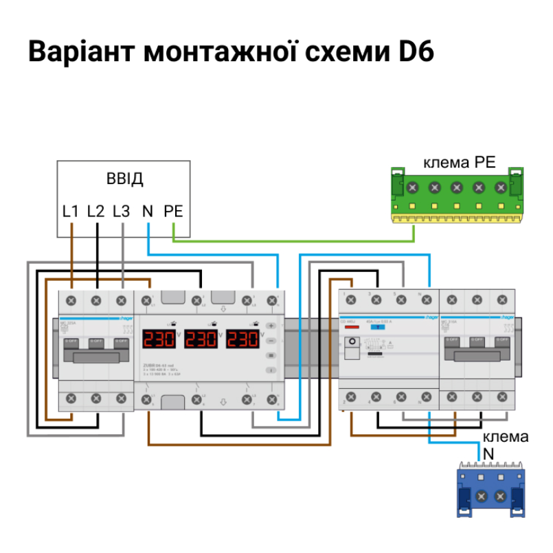 Реле напряжения ZUBR D6-40 red трехфазное с двумя режимами работы 40А 9,2 кВА (4820120222139) - фото 4