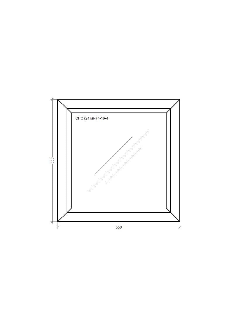 Вікно металопластикове WDS MiroPlast глухе 550х550 мм (M.0.24.55.55 ) - фото 2 Вікно металопластикове WDS MiroPlast глухе 550х550 мм (M.0.24.55.55 ) - фото 2