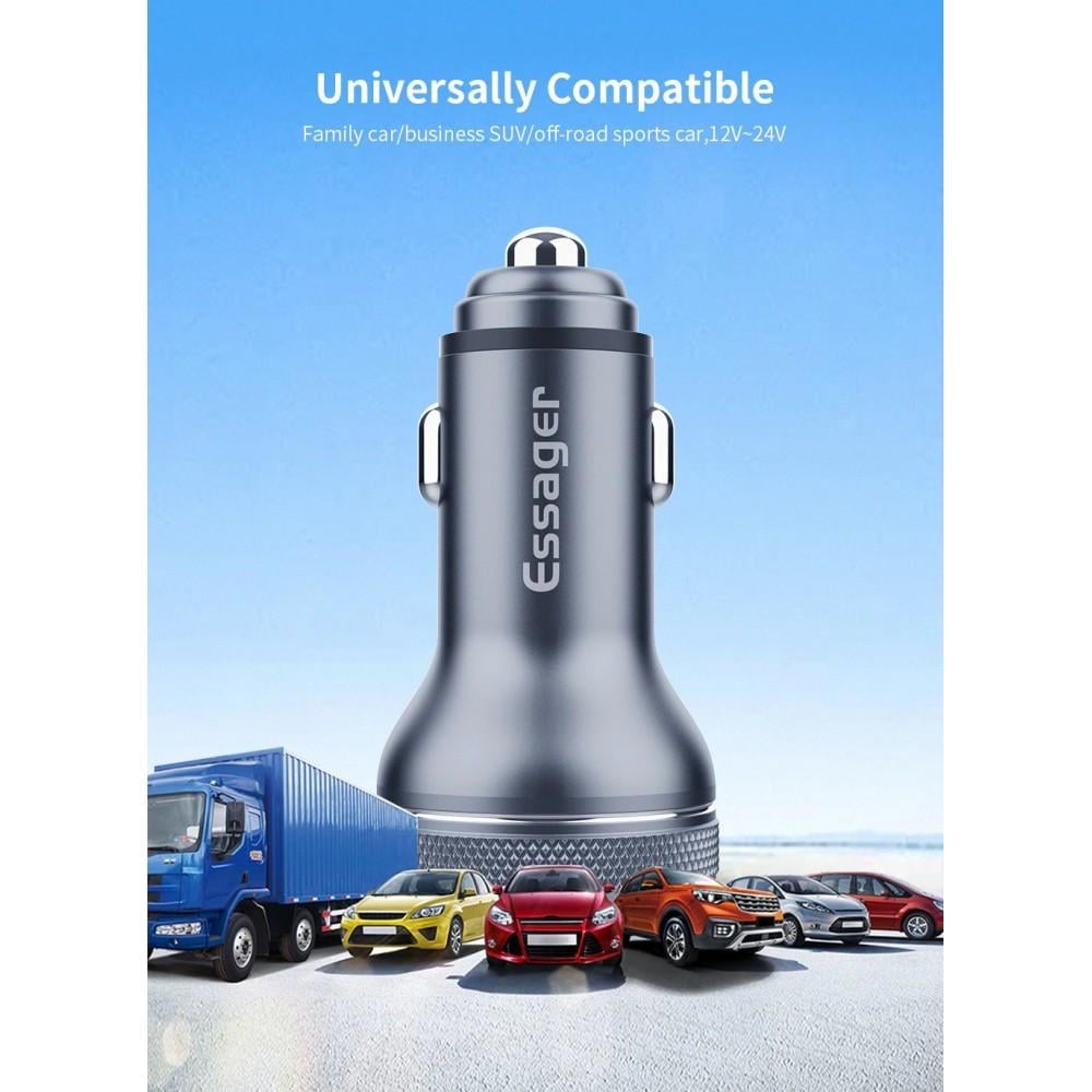 Зарядное устройство для автомобильного Essager 2xUSB qc 3.0 36 W Metall с дисплеем (25397345) - фото 6 Зарядное устройство для автомобильного Essager 2xUSB qc 3.0 36 W Metall с дисплеем (25397345) - фото 6