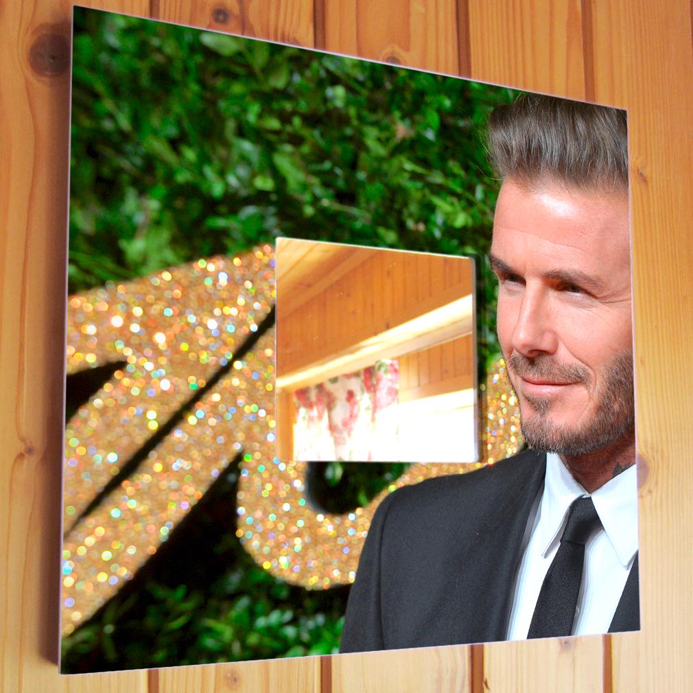 Зеркало декоративное с фото Дэвид Бекхэм 260х260 мм (M03098)