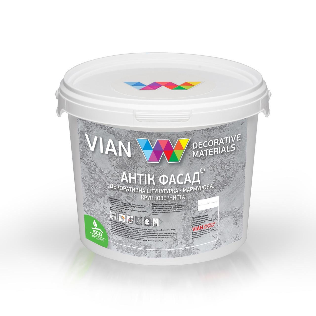 Декоративная штукатурка Vian Антик Фасад К крупная матовая 1 кг
