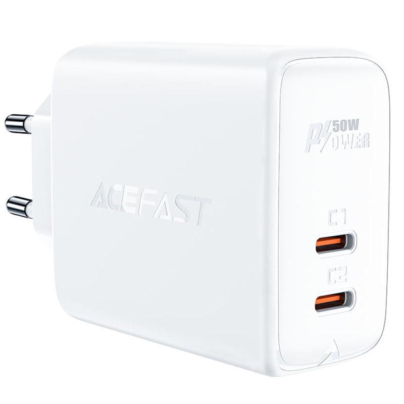 Зарядное устройство сетевое Acefast A29 PD50W GaN USB-C+USB-C dual port White (00000065894_2)