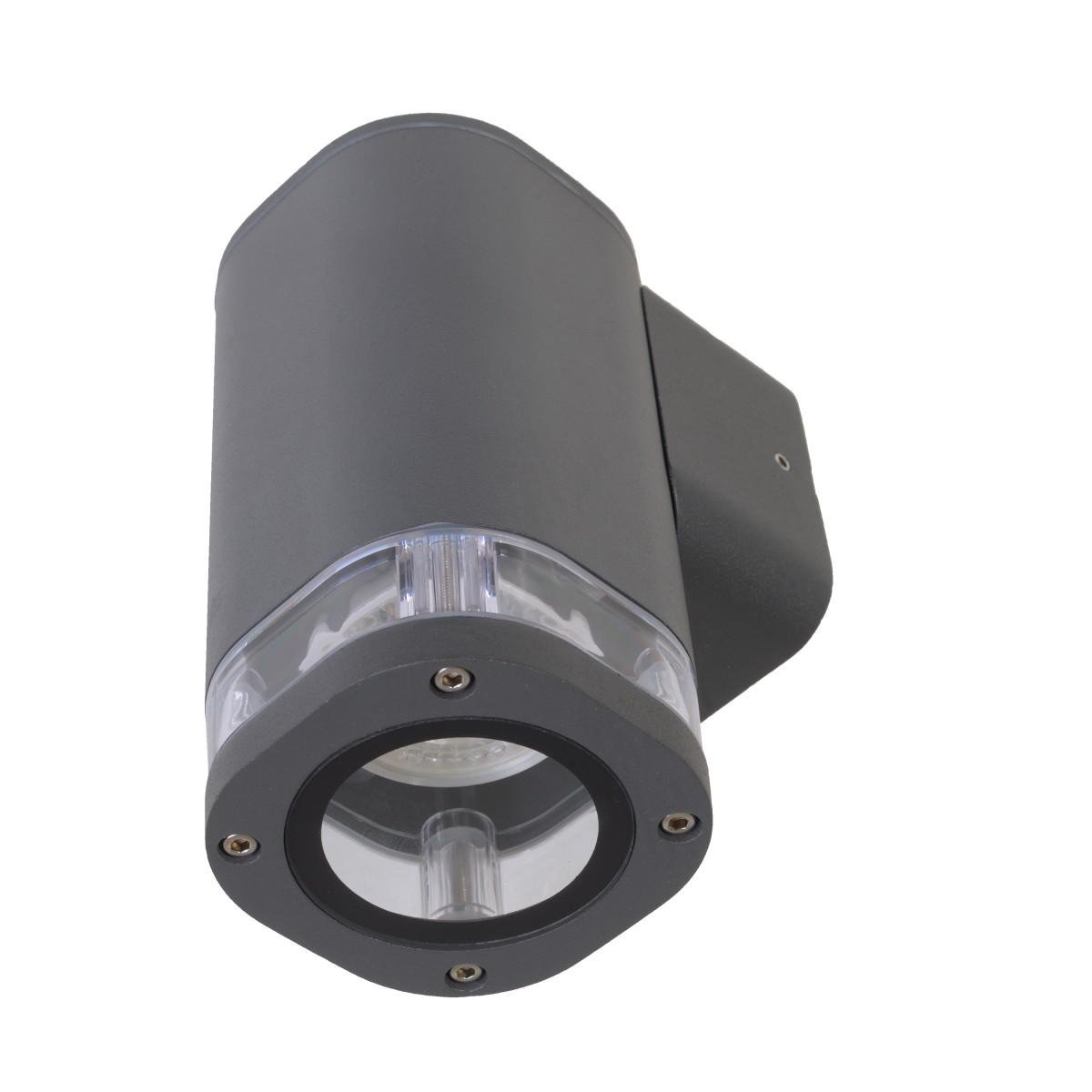 Підсвічування фасадне настінне накладне Brille IP54 AL-127/1 GU10 DGY (34-303)