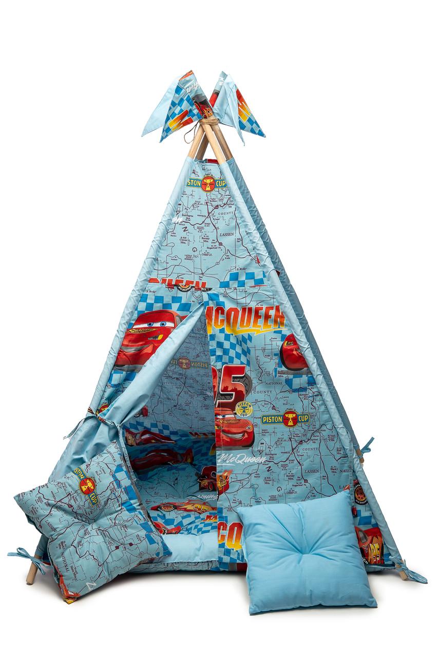 Палатка для детей Молния Маквин из хлопка с матрасом и подушками