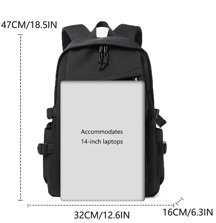 Городской рюкзак мужской 47x32x16 см Черный (Р33) - фото 3
