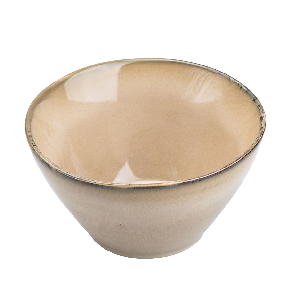 Тарілка глибока кругла керамічна 500 мл Бежевий (4504) - фото 6