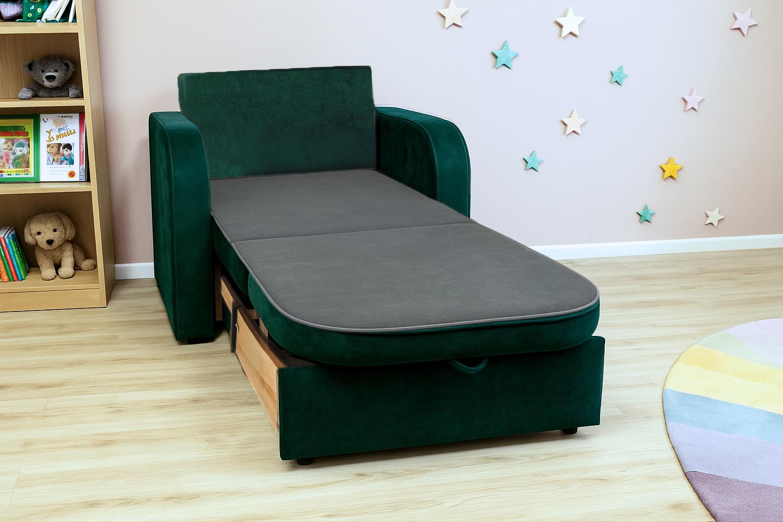 Крісло-диван м'яке розкладне Tobi Sho Дрім велюр Mars 1140х850х730 мм 08/Смарагдовий - фото 3 Крісло-диван м'яке розкладне Tobi Sho Дрім велюр Mars 1140х850х730 мм 08/Смарагдовий - фото 3