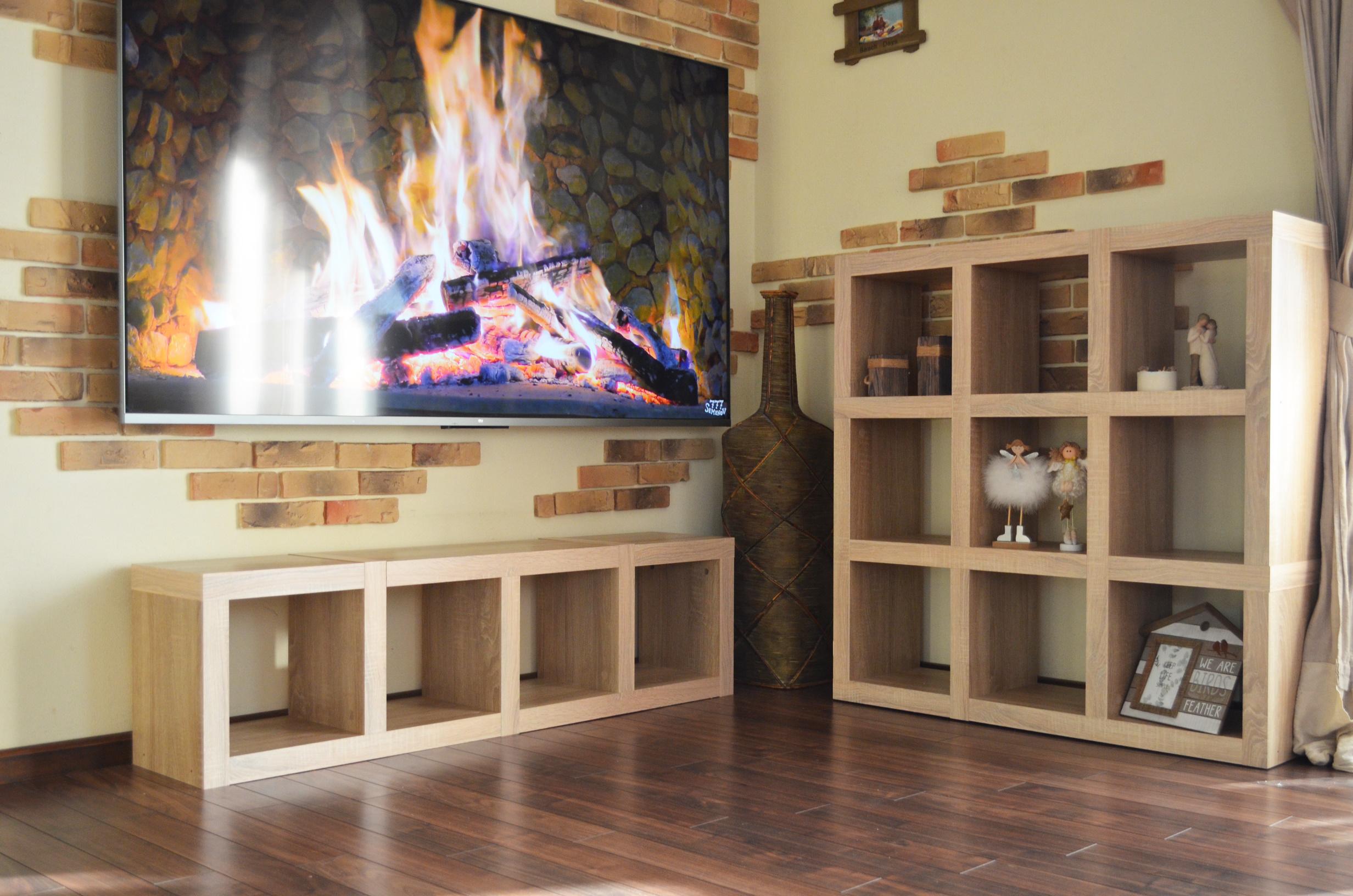 Шкаф для книг Inteo Кубус 3х3 1070х1070х290 мм 50 мм Дуб сонома (8054291) - фото 2