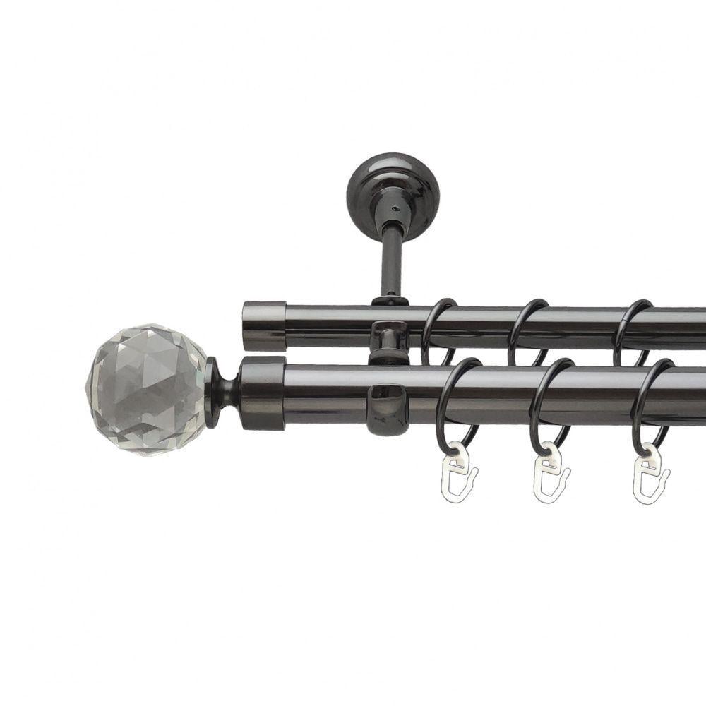 Карниз металевий Orvit Люмієра двохрядний 25/19 мм 300 см Онікс (000-7382)