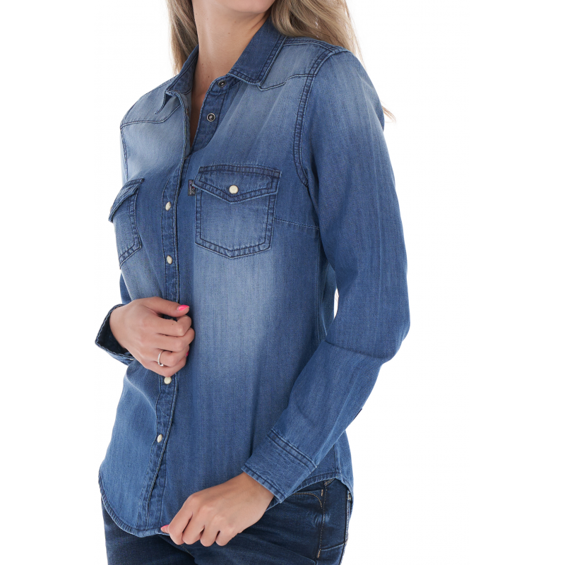 Рубашка женская Lee Cooper 60291003 L Синий - фото 3 Рубашка женская Lee Cooper 60291003 L Синий - фото 3