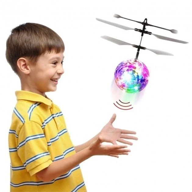 Интерактивная игрушка Sensor Flying Ball LED Летающий Шар-Вертолет светящийся сенсор от руки (17945724) - фото 6