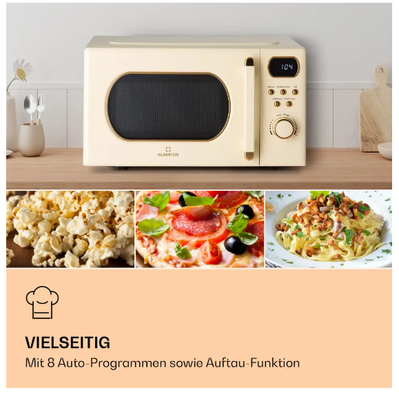 Микроволновая печь KLARSTEIN Julieta для кухни ретро 800 Вт 20 л (10040731) - фото 7