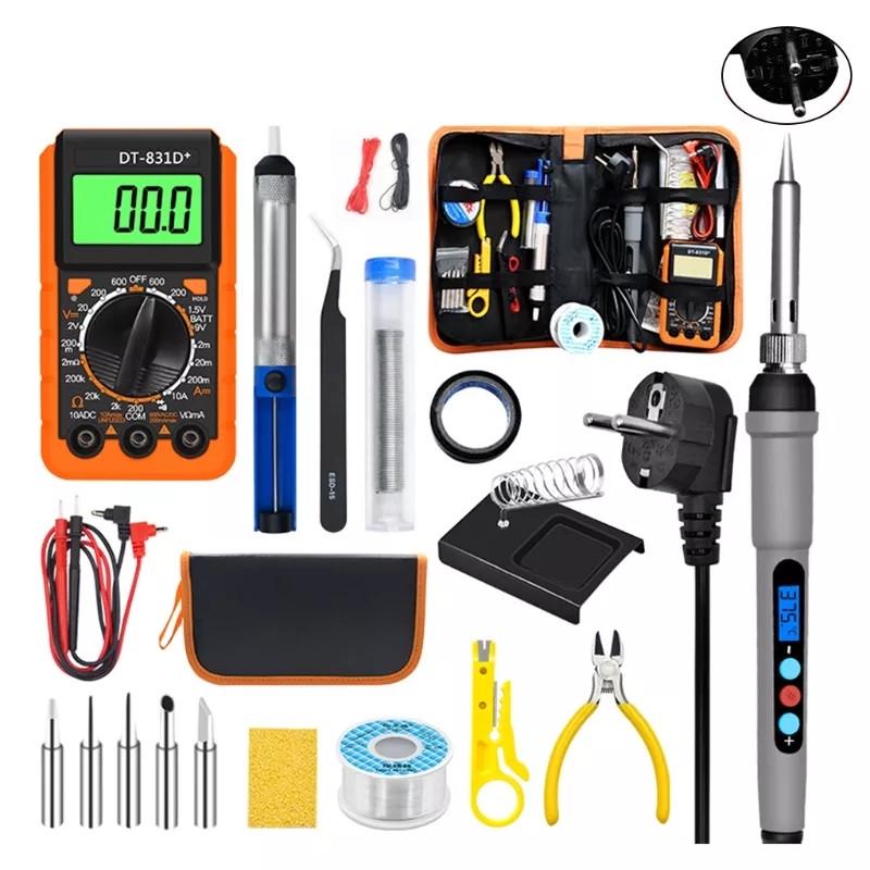 Паяльный набор DT-831D+ мультиметр/паяльник с регулируемой t и ЖК дисплеем 21 предмет кожаный футляр - фото 2 Паяльный набор DT-831D+ мультиметр/паяльник с регулируемой t и ЖК дисплеем 21 предмет кожаный футляр - фото 2