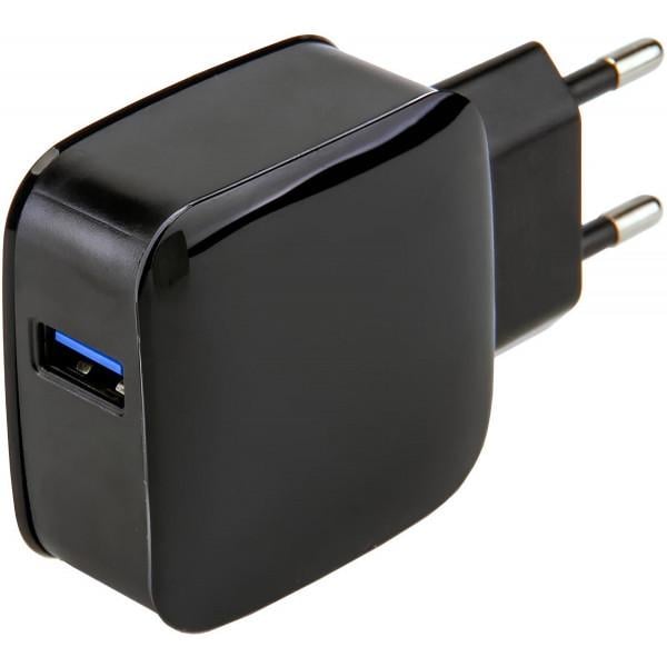 Зарядний пристрій 1xUSB Type-A 18W Quick Charge 3.0 B00138 Чорний (30471994)