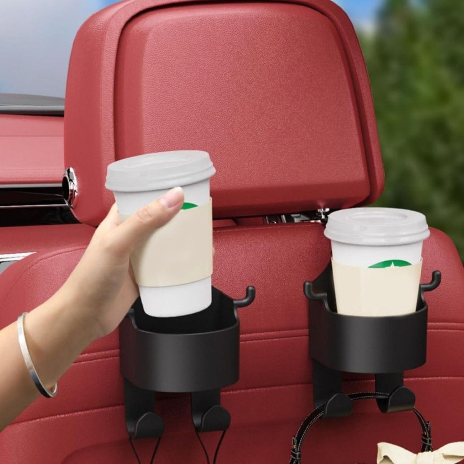 Органайзер автомобильный для стакана с двумя крючками и подставкой под телефон пластиковый Черный (D-0055) - фото 4 Органайзер автомобильный для стакана с двумя крючками и подставкой под телефон пластиковый Черный (D-0055) - фото 4