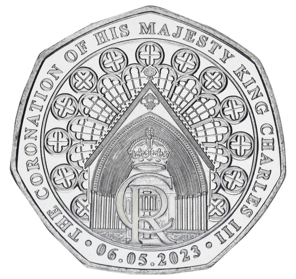 Колекційна монета Гібралтар 50 пенсів 2023 UNC Коронація Чарльза III Charles III (М21057)