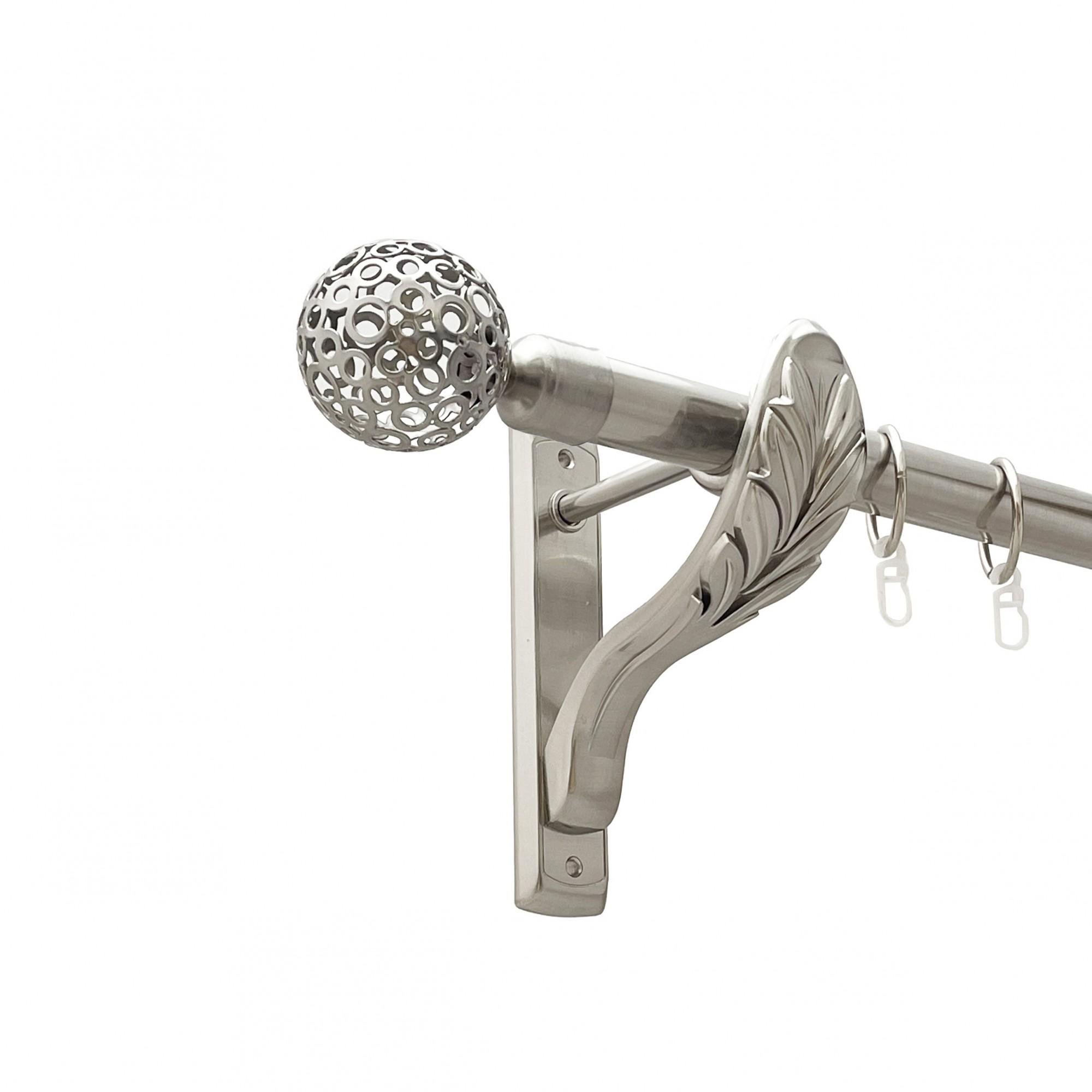 Карниз металлический Orvit Савона однорядная ретро/гладкая труба/кольцо металлическое Нержавеющая Сталь 25 мм 200 см (00-00021564)