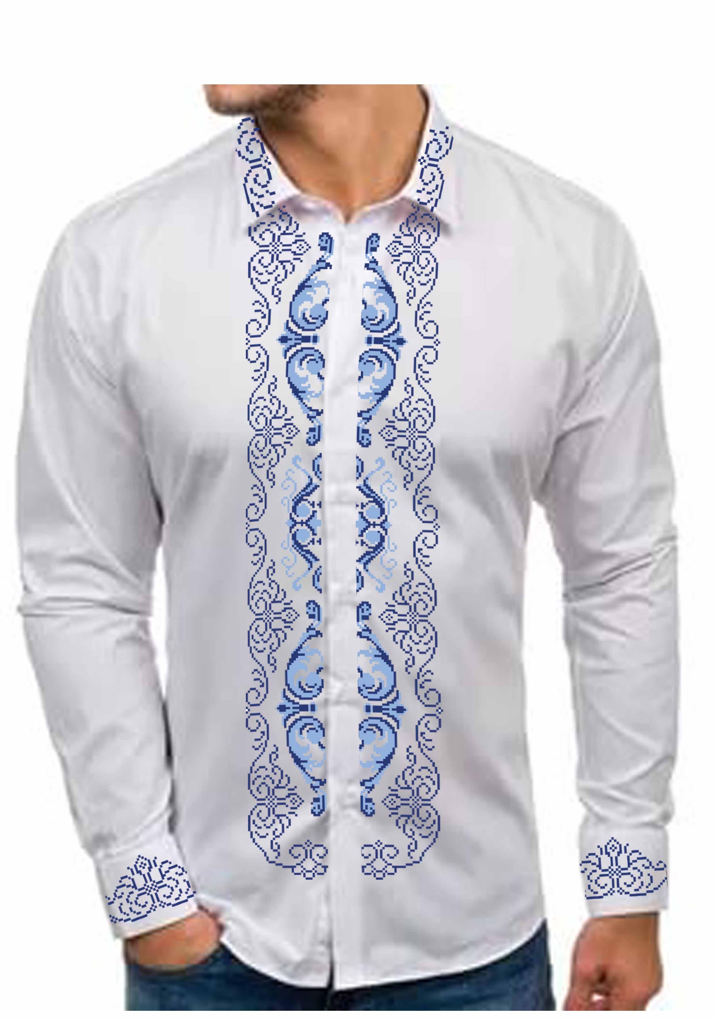 Заготовка для вышивки нитями или бисером рубашка габардин (СЧГ-296)