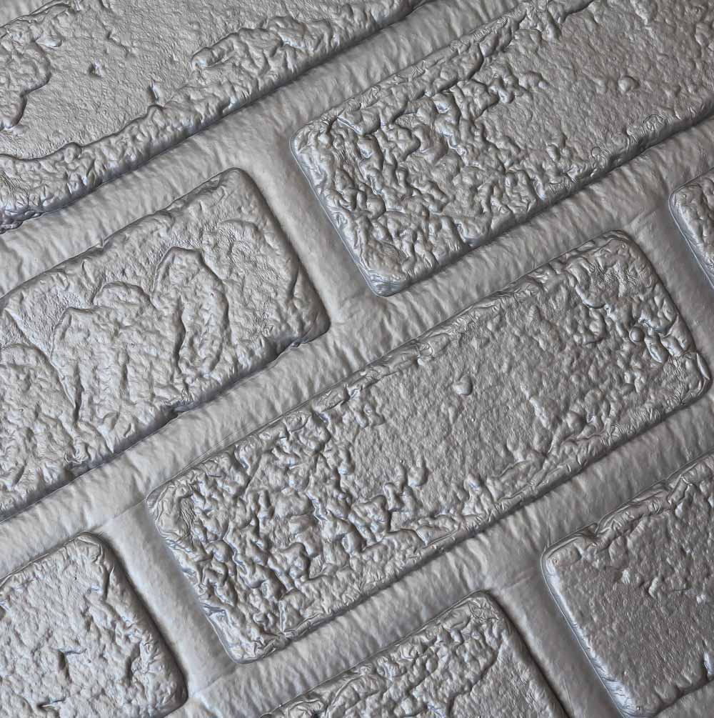 3D-панель cамоклеющаяся декоративная Кирпич деко 700x700x5 мм Серебристый (577) - фото 2 3D-панель cамоклеющаяся декоративная Кирпич деко 700x700x5 мм Серебристый (577) - фото 2