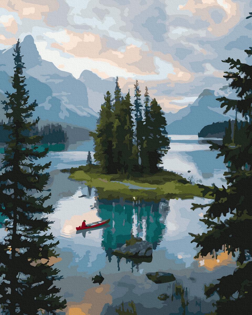 Картина по номерам PICua Остров посреди озера в горах 40х50 (GX43105)