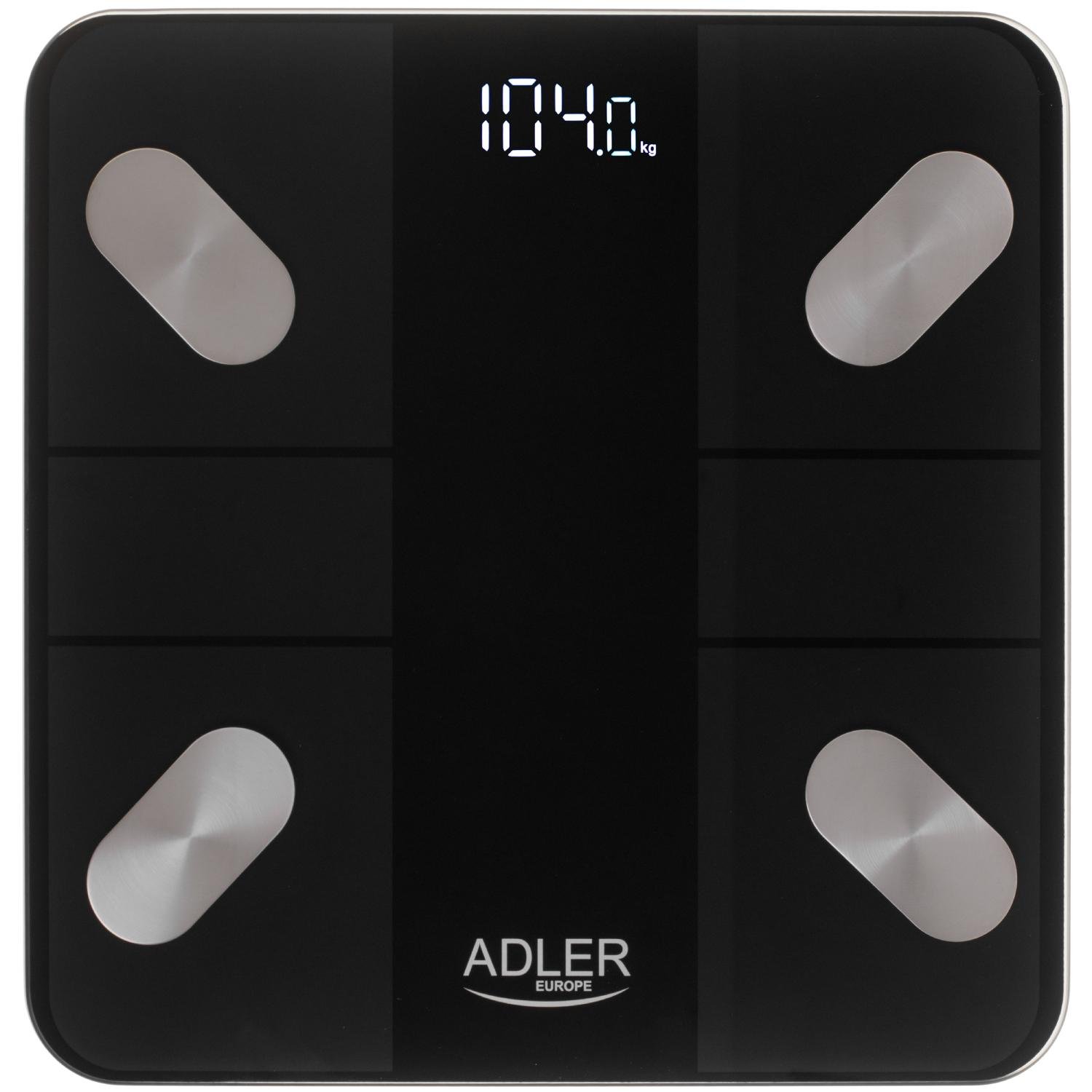 Ваги підлогові електронні Adler AD 8186 Smart до 180 кг 3хАААА автовимкнення Black (AD8186B) Ваги підлогові електронні Adler AD 8186 Smart до 180 кг 3хАААА автовимкнення Black (AD8186B)