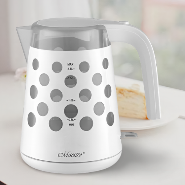 Електрочайник пластиковий в кружечок 1,8 л Білий (MR-045-WHITE) - фото 2 Електрочайник пластиковий в кружечок 1,8 л Білий (MR-045-WHITE) - фото 2