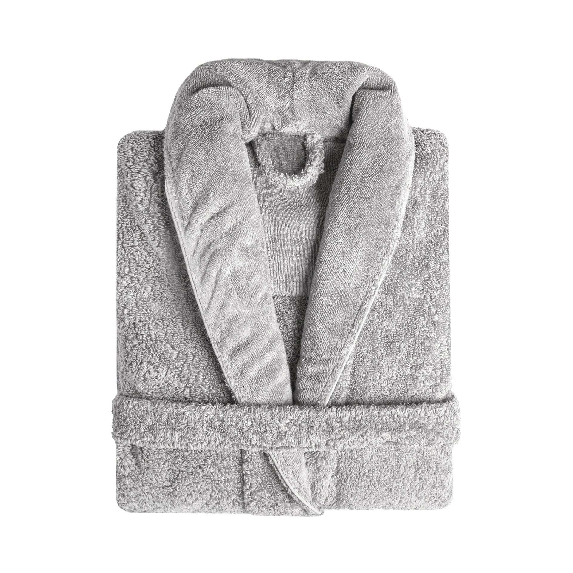 Халат египетский хлопок Graccioza Long Double Loop Silver Светло-серый L (Graccioza-637485-22270)