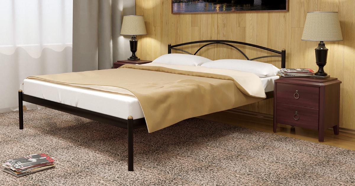 Кровать металлическая Palermo-1 200х180 см Черная Кровать металлическая Palermo-1 200х180 см Черная