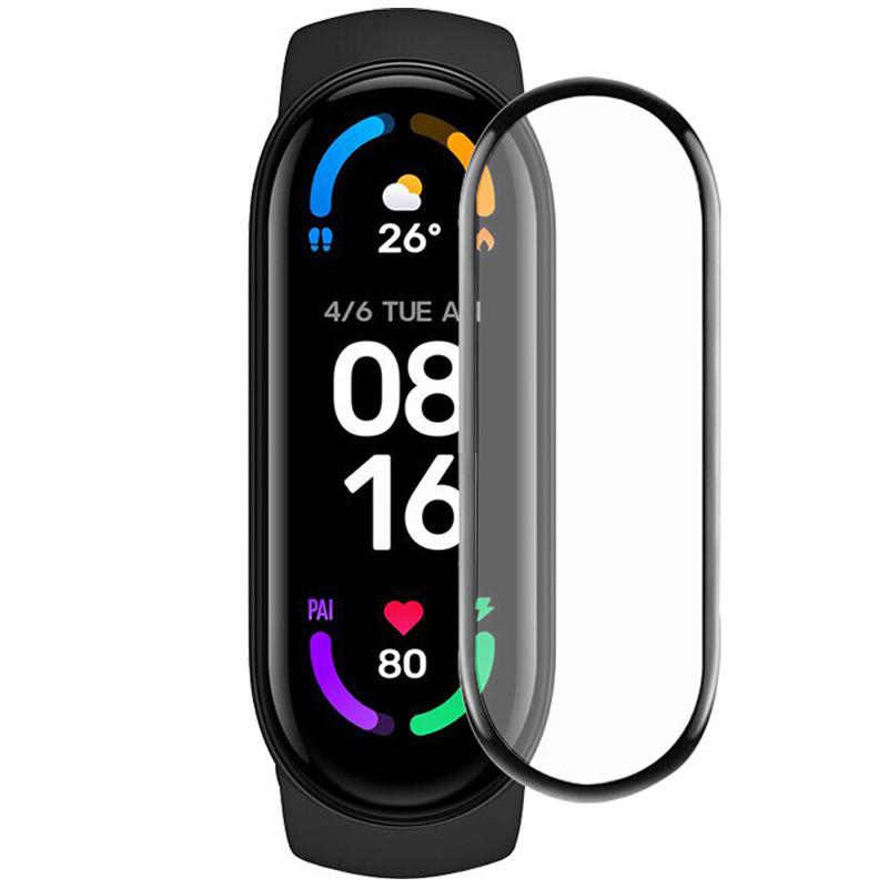 Защитная пленка противоударная 3D full glue для Xiaomi Mi Band 6 ультратонкая Black