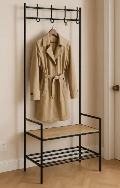 Вешалка напольная Bonro B58 Лофт со стойкой для обуви (4732) - фото 4