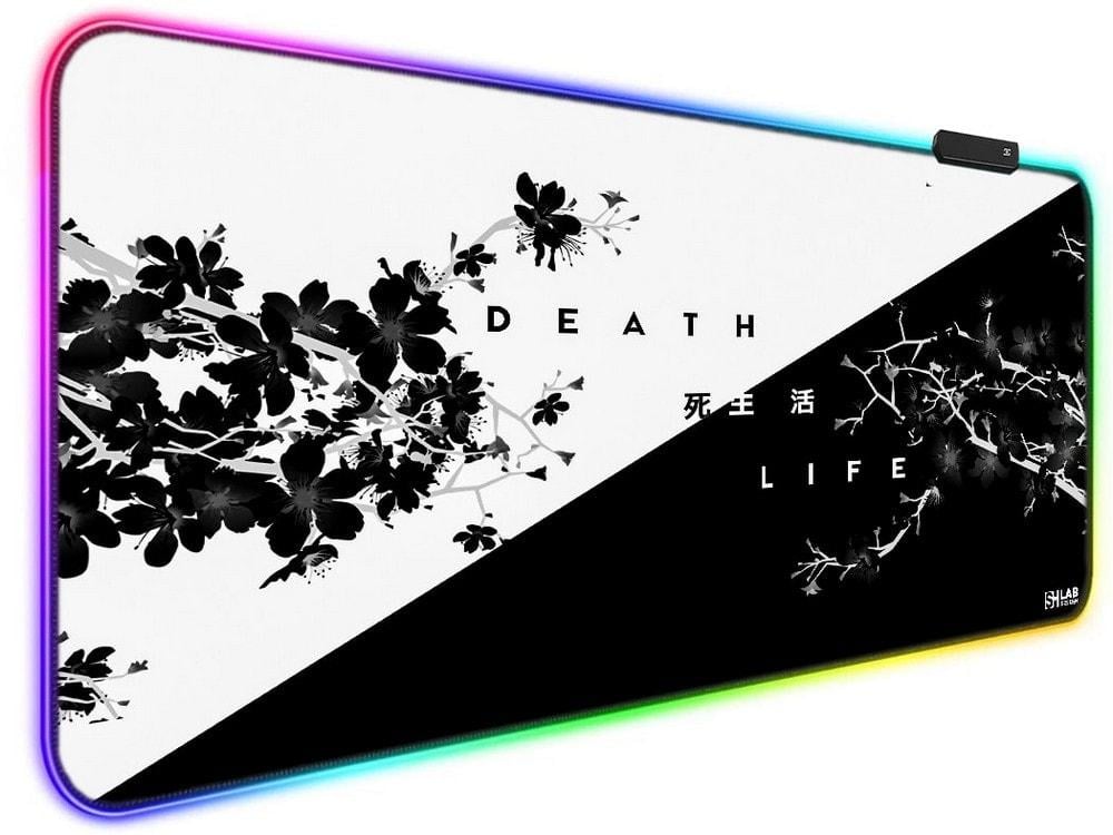 Коврик для мыши с подсветкой SHLab Spectra Сакура Black White SHM-625 80x40 см (36555)