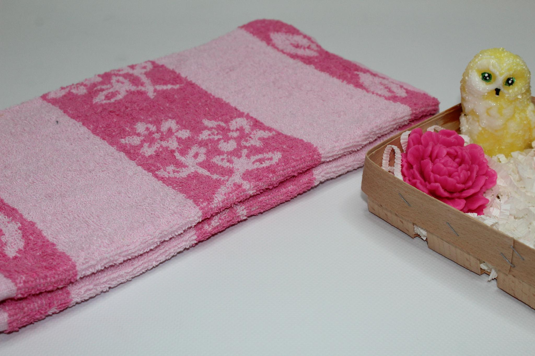 Набір кухонних рушників Квіти та смужка 35х70 см махра 2 шт. Рожевий (00713) - фото 2 Набір кухонних рушників Квіти та смужка 35х70 см махра 2 шт. Рожевий (00713) - фото 2