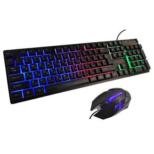 Комплект клавіатура ігрова і миша UKC KR-6300TZ з RGB підсвічуванням Black (3_00681)