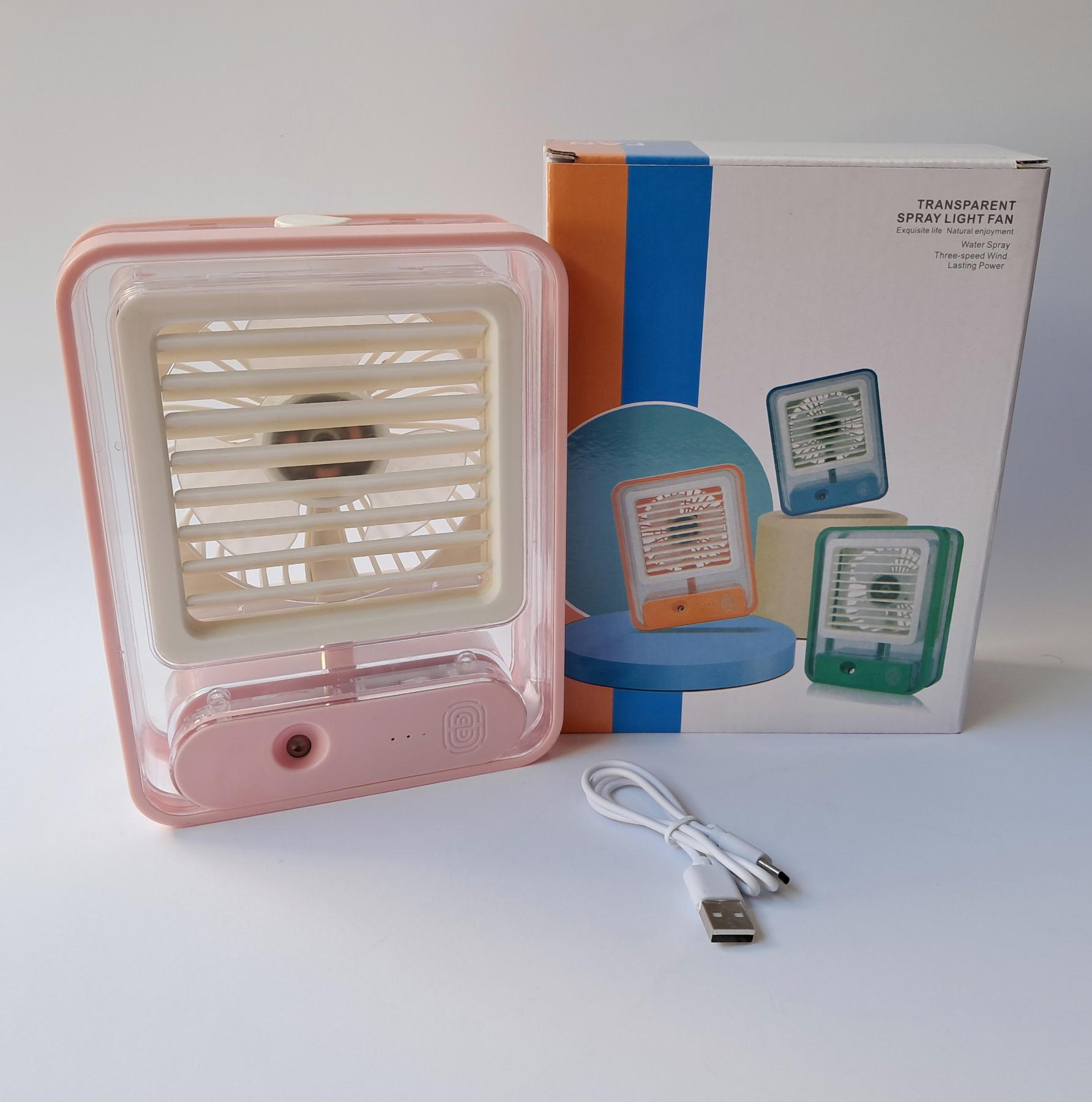 Вентилятор аккумуляторный с водой и подсветкой Розовый (SQV-8887) - фото 7