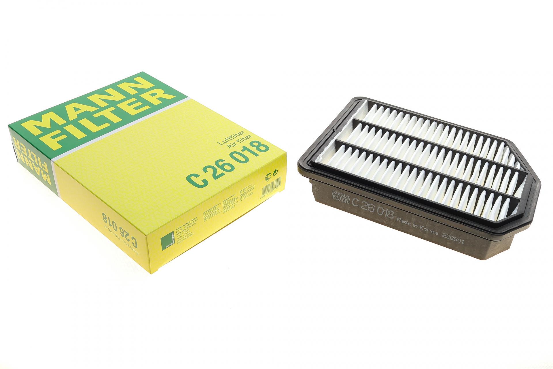 Фильтр воздушный Mann-Filter для Kia Сarens 1,6CRDi/2,0CRDi 06-/Magentis 2,0CRDi 06- (C 26 018)