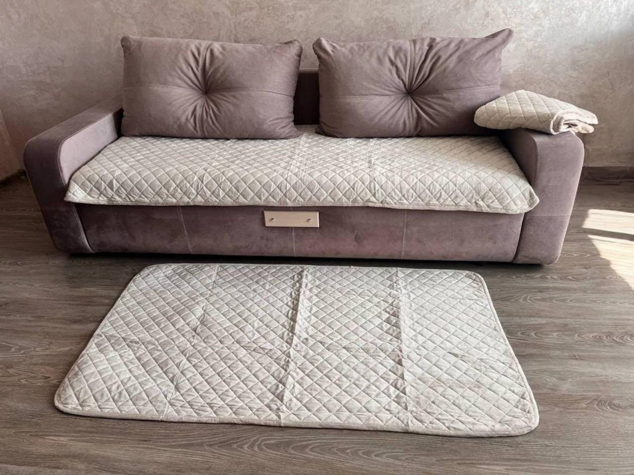 Комплект Дивандек покривало 90х210 см/накидки 2 шт. 90х160 см Білий (П4К-am-divandek-0028) - фото 1 Комплект Дивандек покривало 90х210 см/накидки 2 шт. 90х160 см Білий (П4К-am-divandek-0028) - фото 1