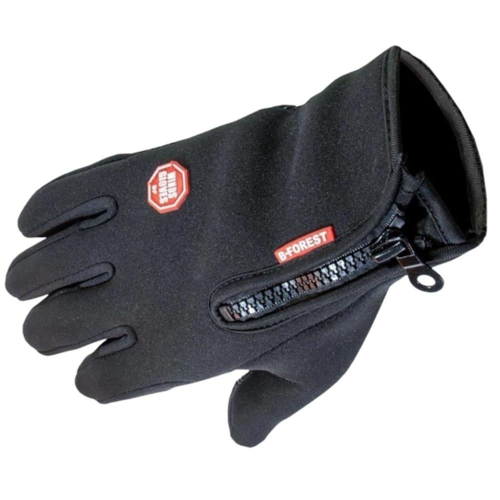 Перчатки флисовые сенсорные с ветрозащитой водоотталкивающие M Черный (2549773177) - фото 9