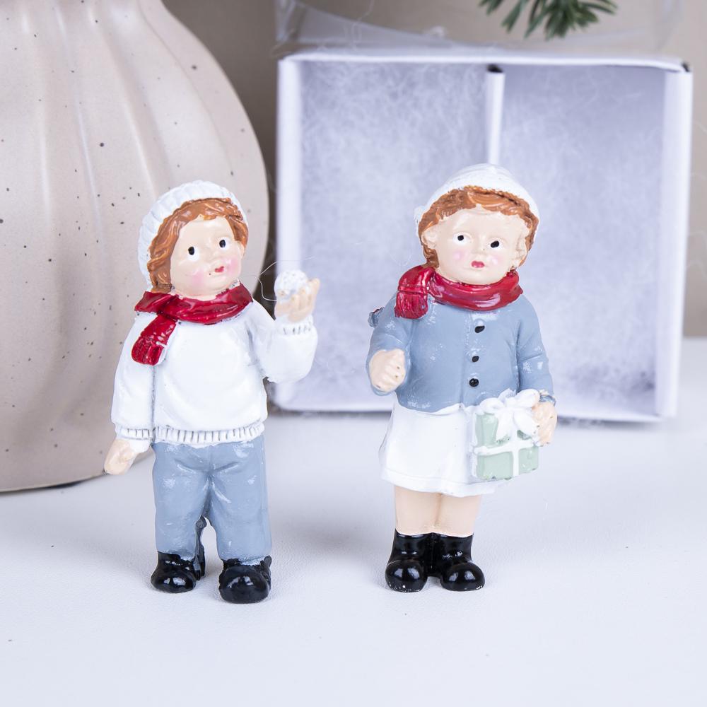 Набор фигурок дети в шарфике 2 шт. 7 см (7323)