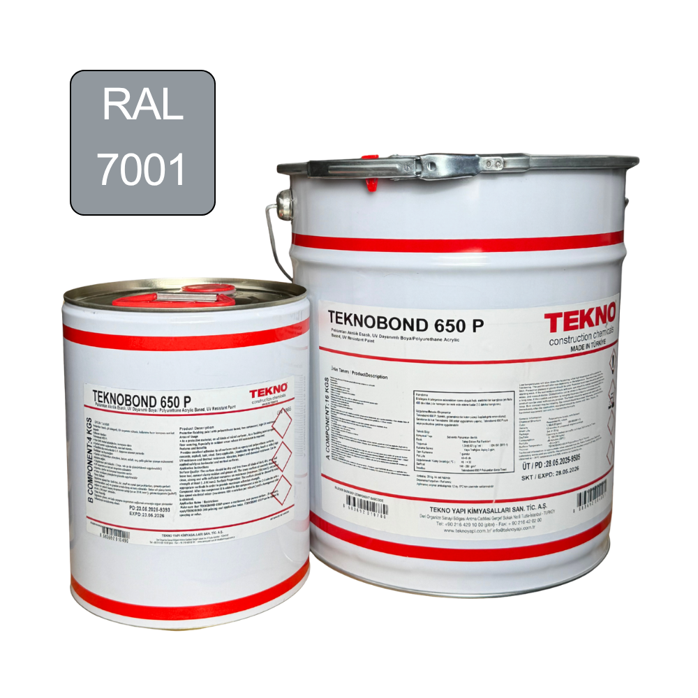 Краска с высокой стойкостью к УФ-излучению Teknobond 650 P 20 кг полиуретановая Темно-серый RAL 7001 (36969099)