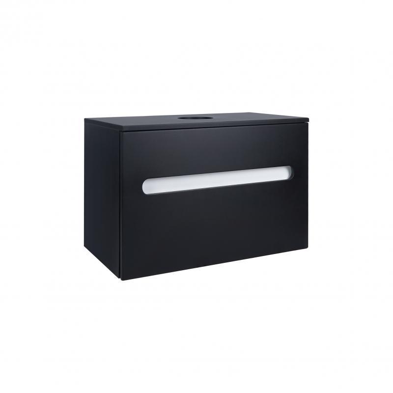 Тумба подвесная Qtap Virgo со столешницей 700х476х469 мм Black/White (QT1879TPА702BW)