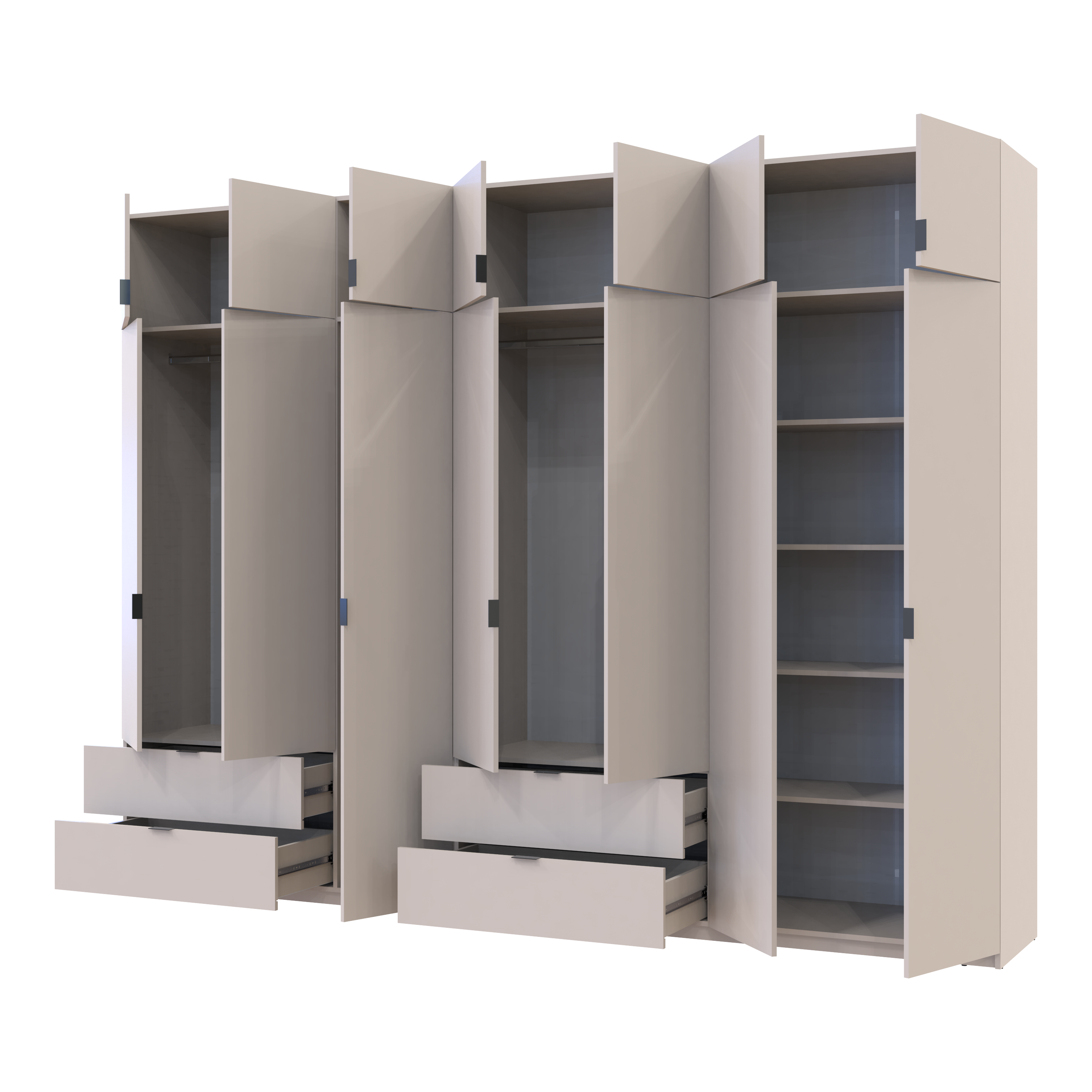 Комплект шкафов Лукас 3+4 ДСП 315х50х240 см Кашемир (42005136)