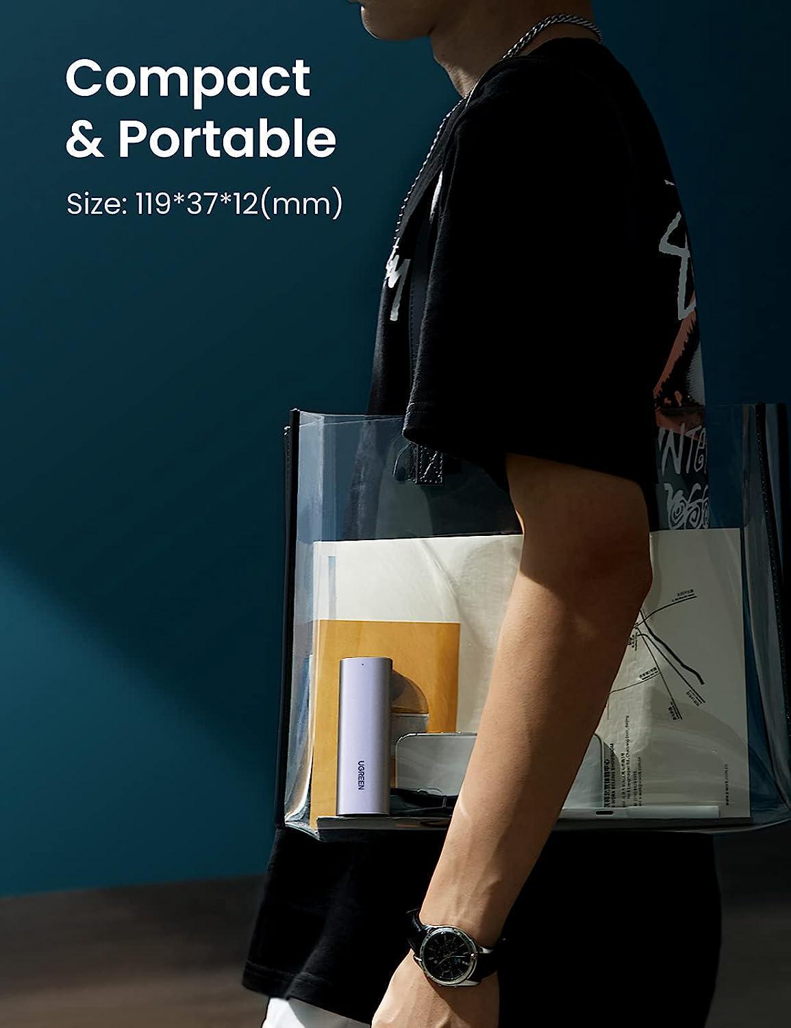 Корпус UGREEN для M.2 SATA NGFF SSD дисків/5 Гбіт/с з Кабелем USB Type-C B та B&M 2280/2260/2242/2230 0,5 м Сірий (10903) - фото 4