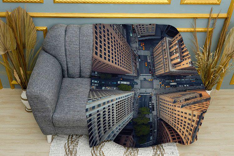 Плед 3D Big city Skyscrapers плюш двошаровий 150х210 см (114341-3)