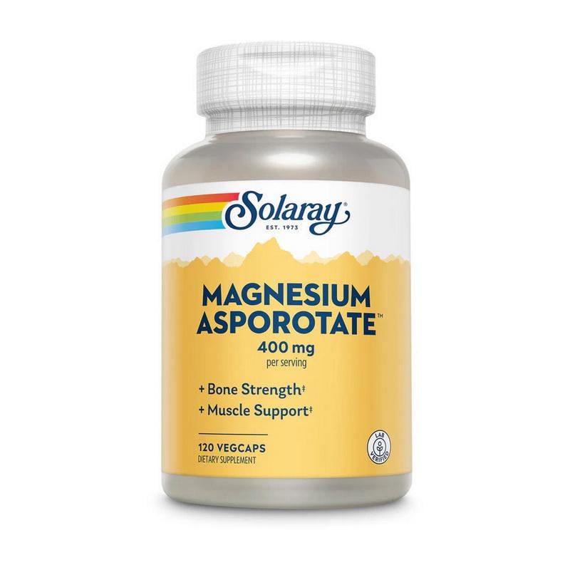 Комплекс магнію аспартат цитрат оротат Solaray Magnesium Asporotate 400 mg 120 вег. капс.