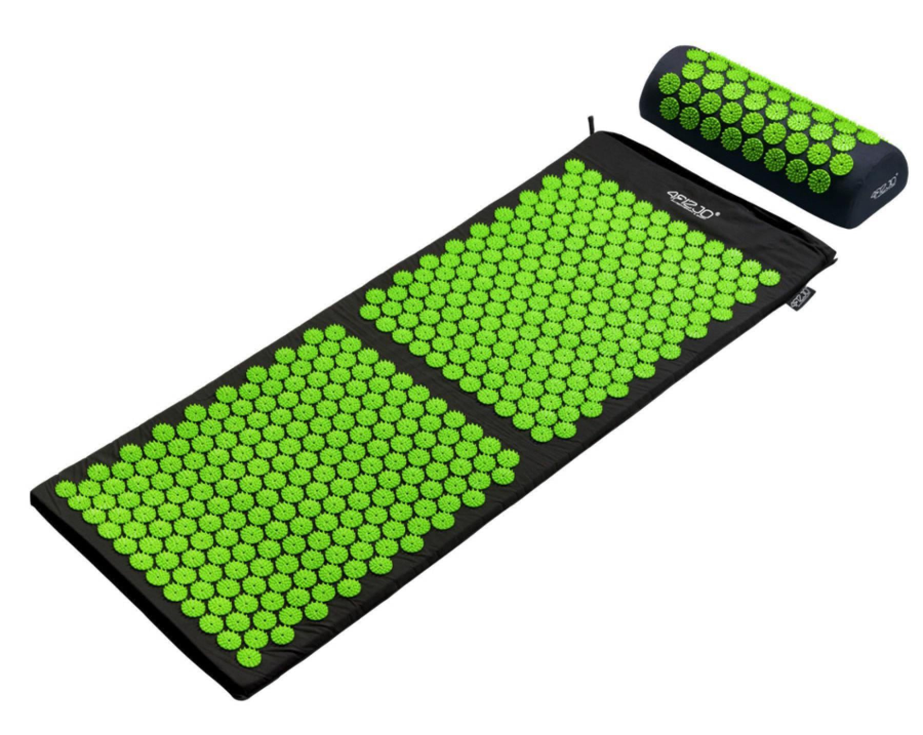 Коврик акупунктурный 4FIZJO Аппликатор Кузнецова с валиком 128x48 см Black/Green (25802)