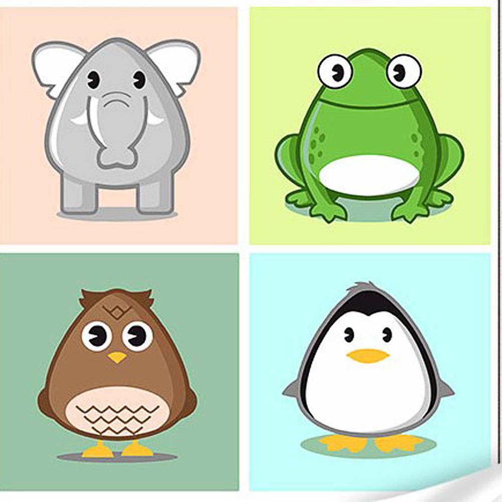 Картина по номерам Strateg Премиум Веселые звери с лаком и уровнем 30x30 см (Str-ES-0861)