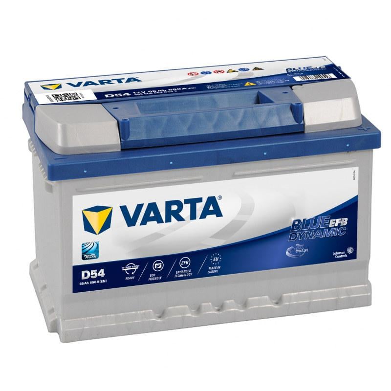 Аккумулятор автомобильный Varta EFB D54 6СТ-65Ah 650 A 565500065 Blue Dynamic (30572)